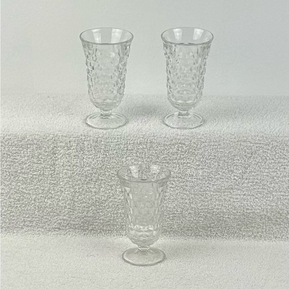 Set of 3 - VTG Fostoria American Footed Tumbler 5 oz Juice Glass (4.75" tall)